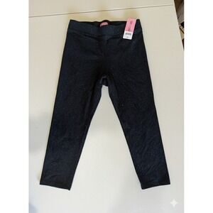 PINK Victoria's Secret Crop Leggings Sparkle Print Black Women's Size M